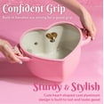 thumbnail image 6 of Paris Hilton 4.6 Quart Heart-Shaped Dutch Oven Pot with Lid, Clean Ceramic™ Nonstick Coating & Silicone Rim Glass Lid, Pink, 6 of 10