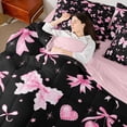 thumbnail image 4 of Castle Fairy Dreamy Bowknot Bedding Comforter Set,Cute Cherry Love Heart King Bedding Sets, 4 of 8