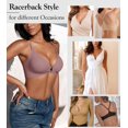 thumbnail image 6 of Front Closure Bras for Women Wireless Racerback Bra No Underwire Seamless Push Up T-Shirts Bras Supportive Womens Bralettes, 6 of 6