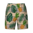 thumbnail image 4 of Lsque Mens Swim Trunks Pineapples Palm Leaves Pattern - Bathing Suit Compression Liner - Beach Swim Shorts Swimwear - (S-3XL) - Stretch Quick Dry -X-Large, 4 of 9
