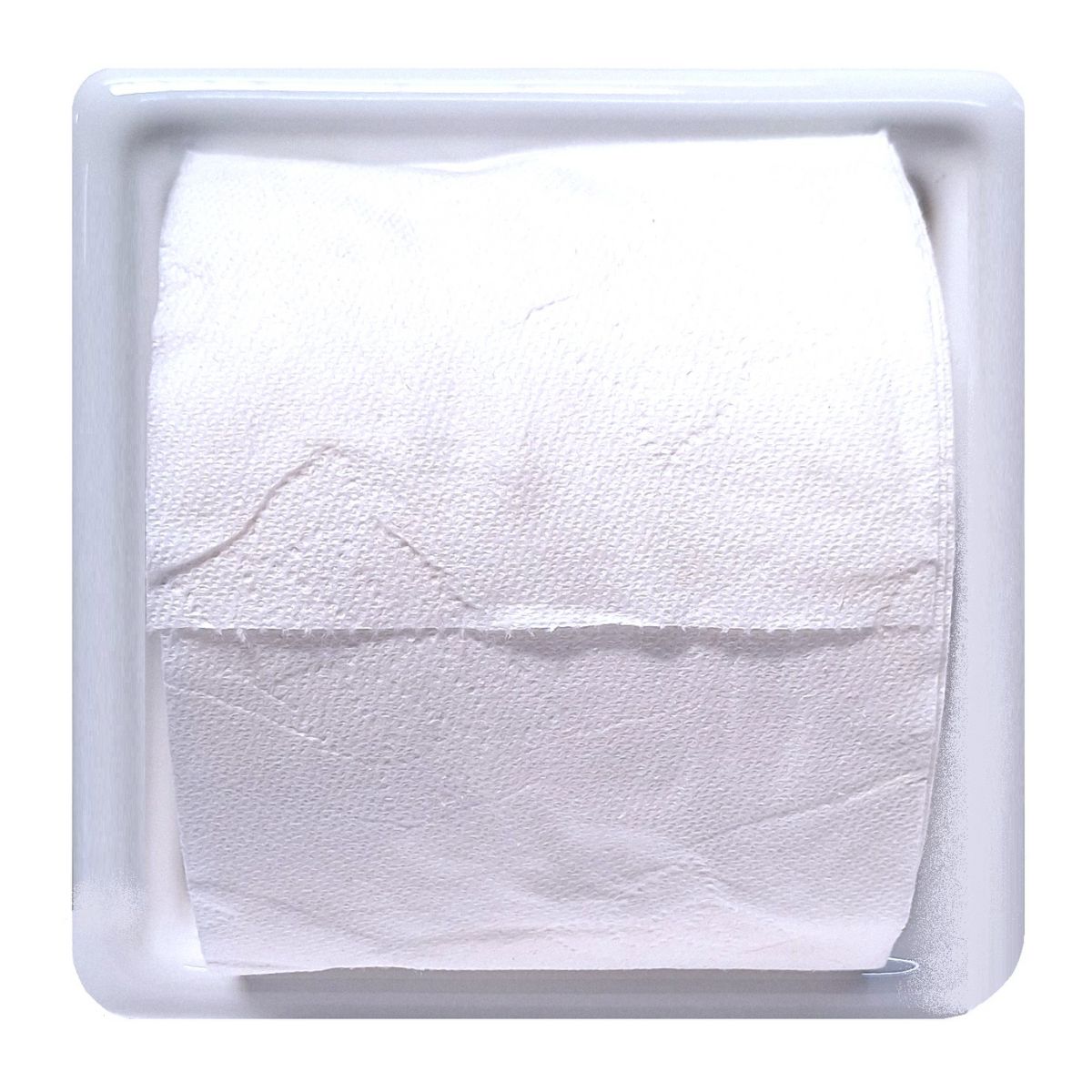 SereneDrains Recessed Ceramic Toilet Paper Holder Wall Mount Niche Bathroom Tissue Roll