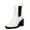 WHITE, variant on Women's Pointed Toe Chelsea Ankle Booties with Chunky Heel