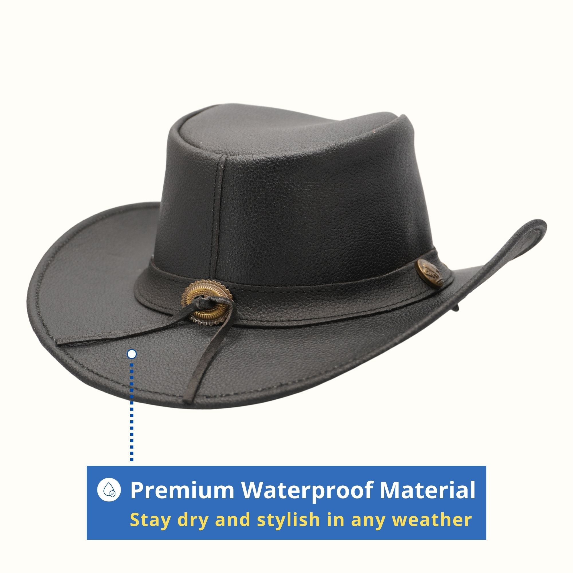 2961 Showerproof Outback Hat Also Worn As Leather Cowboy Hat, Australian Hats Showerproof Outback hat Also Worn as Leather Cowboy hat  main image 2