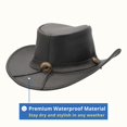 thumbnail image 3 of RESISTANCE Showerproof Unisex Australian Style Leather Cowboy Hat | Western Outback Hat For Men & Women, 3 of 5