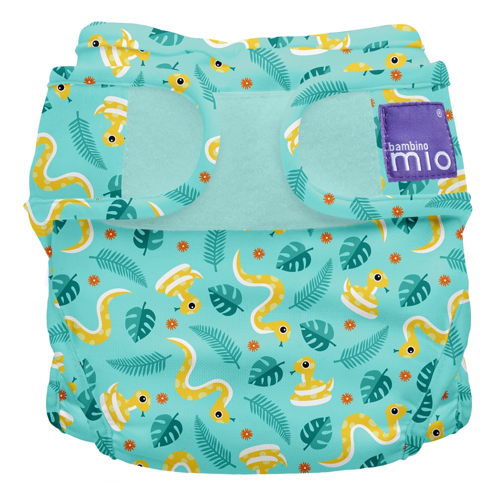 Bambino Mio, miosoft cloth diaper cover, jungle snake, size 1