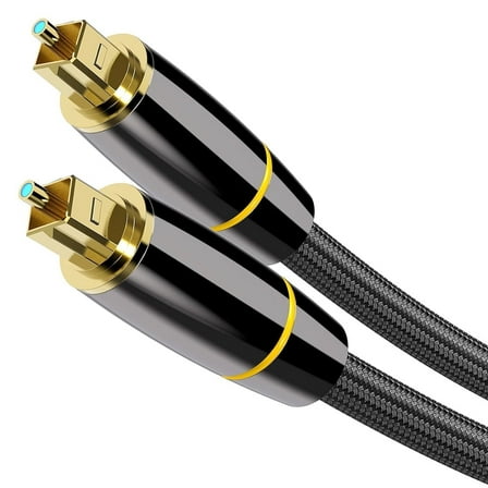 Toslink Audio Cable, 3FT/1M Optical Male to Male Cable, Digital Optical Cable Extension, Digital Audio Cord Extension Braid Cables 24k Gold-Plated for Soundbar, TV, Home Theater, Subwoofer