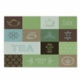 thumbnail image 1 of Tea Party Cutting Board, Checkered Tea Themed Images Geometrical Soft Colored Minimalist, Decorative Tempered Glass Cutting and Serving Board, Small Size, Green Brown Blue, by Ambesonne, 1 of 1