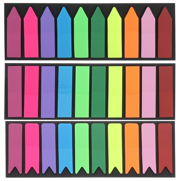 GOOHOCHY 3 juegos de tiras de lectura de notas, pestañas de índice adhesivas, pestañas de notas de colores, libretas adhesivas de oficina, pestañas de lectura