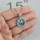 thumbnail image 5 of Collar para mujer, joyería para mujer, joyería para mujer 2022, collar de tortuga circular de moda, plata - Penh azul cielo para mujer, colgante de regalo maravilloso., 5 of 5