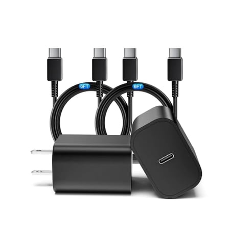 𝟐𝐏𝐚𝐜𝐤 𝟒𝟓𝐖 Super Fast Charger, Type C Charger Fast Charging with 6FT Charger Cable for Samsung Galaxy S24 Ultra/S24 Plus/S24+/S23 Ultra/S23+/S22 Ultra/S22 Plus/S21/Note 20/Note10+