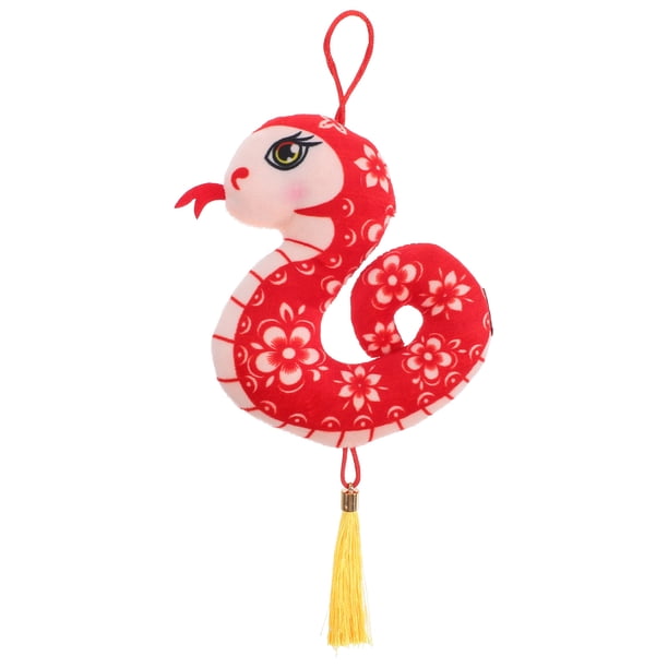 Colgante del Año de la Serpiente, serpiente realista de peluche, juguete para el Año Nuevo chino, borla Feng Shui, decoración lunar