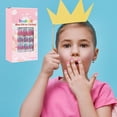 thumbnail image 2 of 120Pcs Kids False Nails Pre Glue Full Cover Stick On Press for Girls, 2 of 5