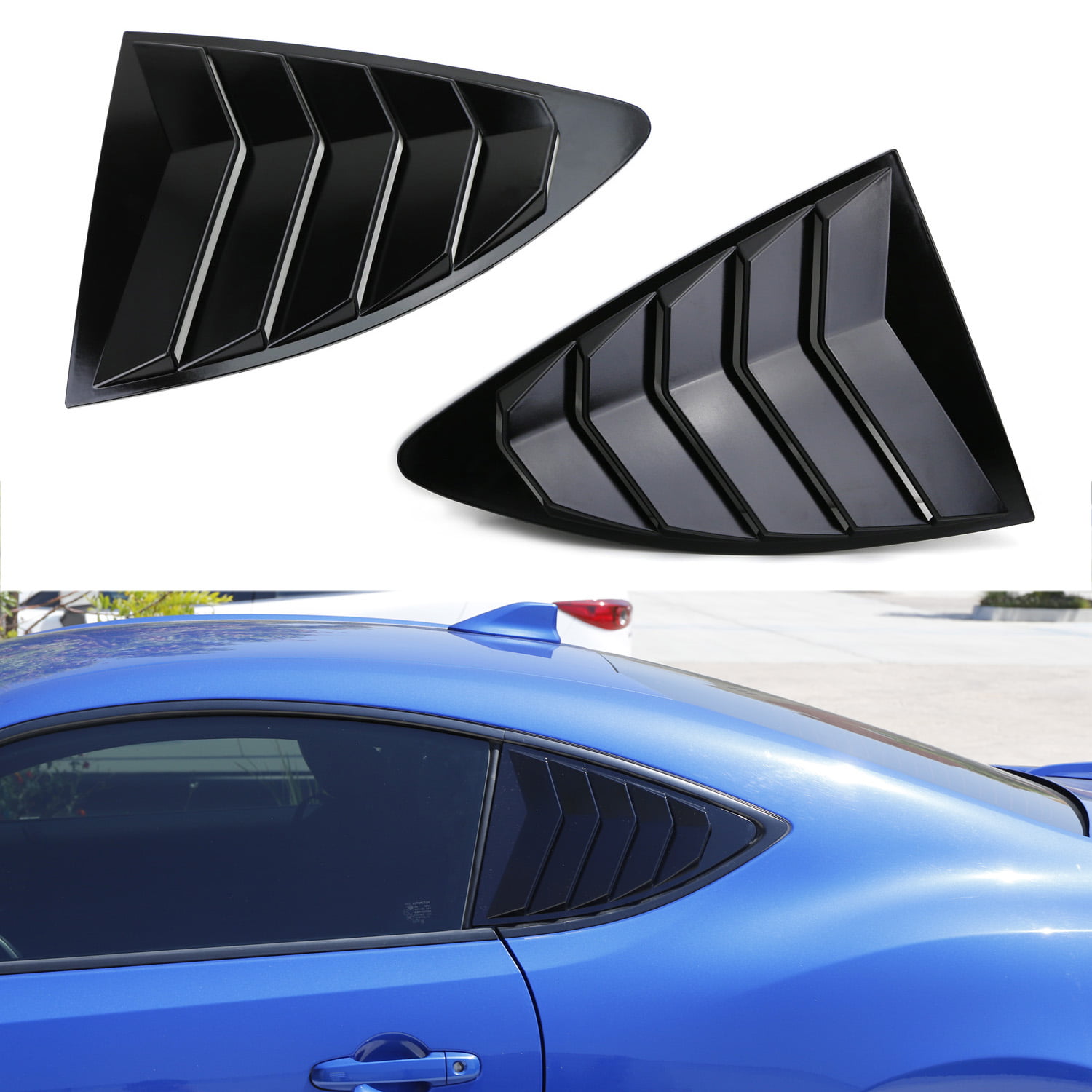 iJDMTOY Left/Right Gloss Finish Racing Style Rear Side Window Vent/Louvers For 2013up Scion FR