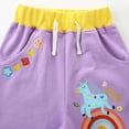 thumbnail image 6 of CUZIBR Toddler Baby Girls Summer Shorts Cartoon Print Drawstring Waist Wide Leg Casual Pockets Soft Stretch Comfortable Playwear For Kids Cute Lightweight Breathable Bottoms,Purple,5-6 Years, 6 of 6