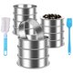 thumbnail image 1 of Gutsdoor 12 Piezas Anillos De Tarta De Muffin Anillos De Tarta De Crumpet Molde De Anillos De Muffin Inglés Redondos De Metal De Acero Inoxidable De 3,15 Pulgadas Con Cepillo De Limpieza De Aceite De, 1 of 5
