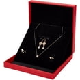 thumbnail image 1 of Estuche de joyería de piel sintética para colgante y collar, caja de regalo cuadrada de terciopelo rojo para guardar colgantes, organizador de joyas de boda, estuche de exhibición, 1 of 6