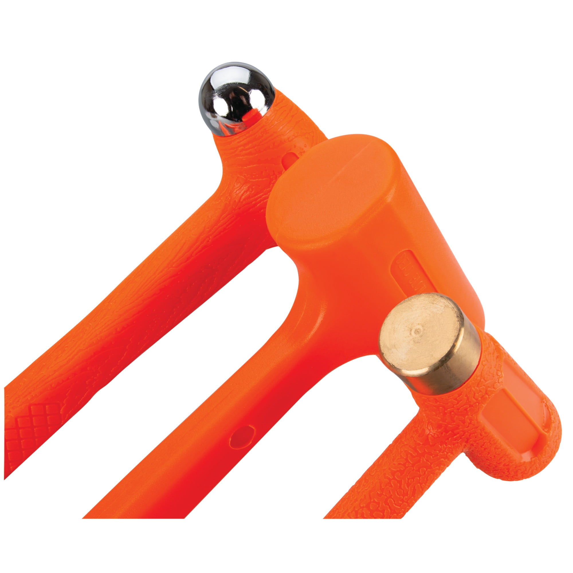 Performance Tool M7234 Dead Blow Hammer Set with Brass Cap, Ball-Peen, and Dead Blow Hammers and Urethane Coating, Orange (3-Piece)
