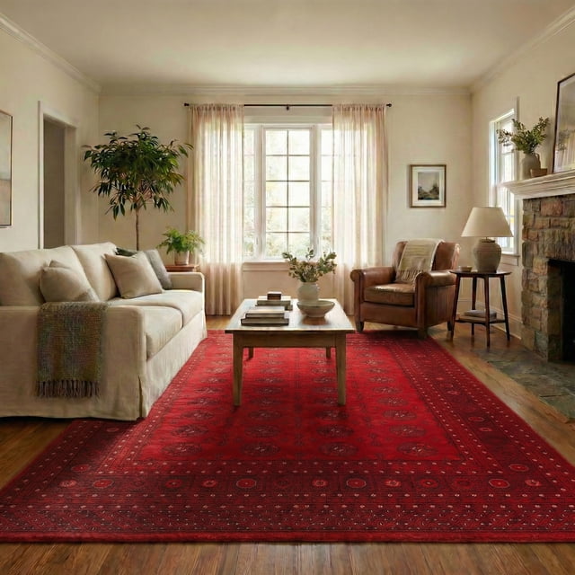 ECARPET Bokhara Traditional Oriental Area Rug, Classic Geometric Pattern