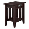 thumbnail image 2 of AFI Table d'Appoint en Bois Massif Style Mi-Siècle avec Chargeur USB en Espresso, 2 of 5