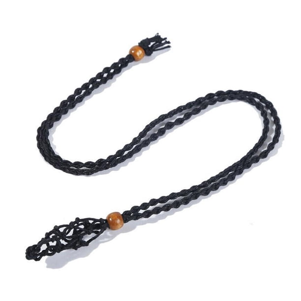Wartleves 1 * Cordón ajustable para collar, soporte de piedra vacío, cuerda de cera, red de piedra de cristal para bricolaje