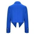 thumbnail image 5 of jsaierl Women's Elegant Shawl Collar Crop Open Front Button Jacket Long Sleeve Work Office Short Blazer, 5 of 6