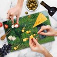 thumbnail image 4 of Outhouse Cutting Board, Worn out Cottage Hut in Abandoned Forest Spring Time Vivid Design Image, Decorative Tempered Glass Cutting and Serving Board, Large Size, Fern Green and Grey, by Ambesonne, 4 of 5
