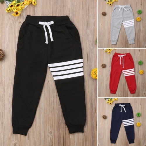 Baby Boy Girls Sports Pants Toddler Kid Sweat Pants Joggers Elastic