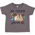 thumbnail image 3 of Inktastic My Cousin Loves Me with Sloth and Hearts Boys or Girls Toddler T-Shirt, 3 of 5