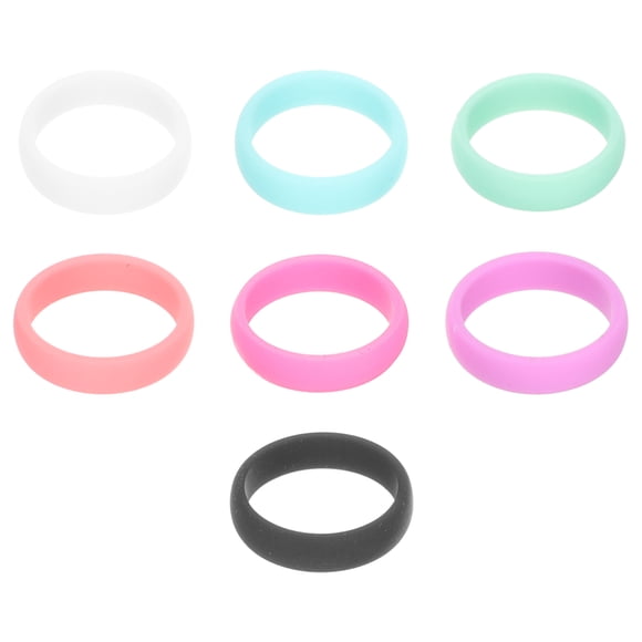 7Pcs Women Silicone Rings Flexible Silicone Rings Ornaments Novelty Wedding Ring Decors
