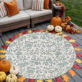 thumbnail image 4 of Pastoral Flower Washable Round Area Rug 5 ft, Turquoise Flower Farm Vintage Linen Texture , Soft Non Slip Rugs Stain Repellent Indoor Felt Carpet for Living Dining Room Bedroom Home Office, 4 of 9