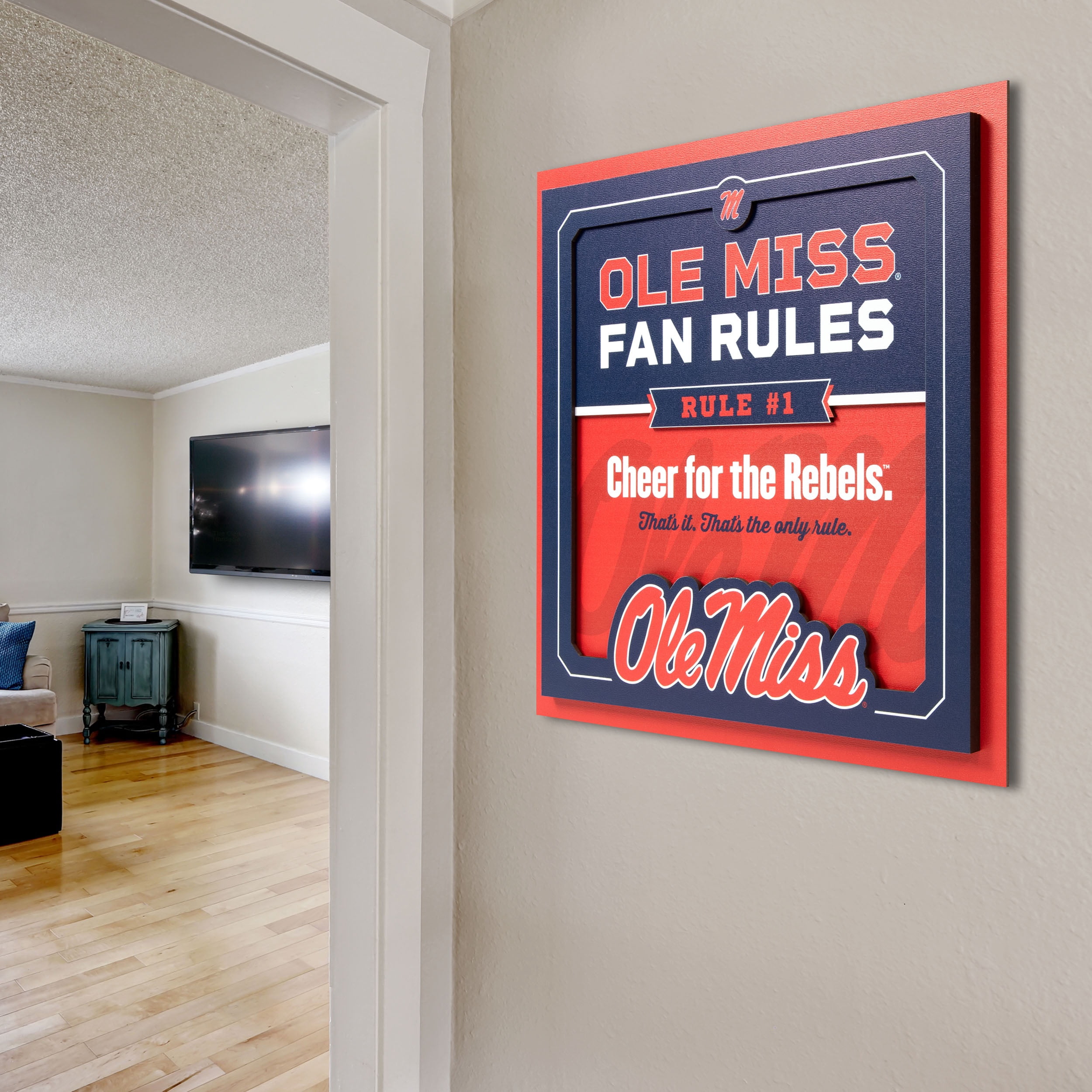 YouTheFan NCAA Mississippi Rebels Fan Rules 3D Wall Art