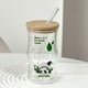 thumbnail image 3 of XTMPMY - Juego de vasos de vidrio con forma de panda de bambú, con tapa, pajita y vaso para agua - Vaso de vidrio para café y jugos - Paquete de 4 vasos por juego, 3 of 8