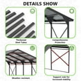 thumbnail image 6 of ALAULM 12X22FT Metal Carport Outdoor Carport Canopy Heavy Galvanized Garage Car Shelter with Enhanced Base and Roof, Duty Garage Shelter for Cars Boats Pickups Trucks, 6 of 7