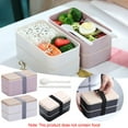 thumbnail image 1 of YYV Japanese Bento Microwave Lunch Box Two Layer Wooden Grain Portable Heating Stackable Tableware for Students Office Meal Prep Microwave Bento Box, 1 of 9