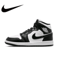 thumbnail image 3 of Zapatillas de baloncesto Nike Air Jordan 1 MID originales de caña media para hombre y mujer en color blanco y azul, 3 of 5