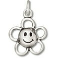 thumbnail image 1 of Sterling Silver 18" 1mm Box Chain 3D Smiley Happy Face Daisy Flower Pendant Necklace, 1 of 2