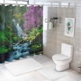 thumbnail image 7 of Orinice Forest Waterfall Shower Curtain Green Nature Rainforest Tree Forest Pink Flower Jungle Plant Landscape Summer Landscape Bathroom Fabric Decoration 36x72, 7 of 7