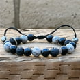 thumbnail image 5 of ARTSY Crafts Macrame Shamballa Wrapped Bracelet, Natural Gemstone Bracelets for Men - 10mm Grey Map, 5 of 8