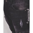 thumbnail image 7 of Mens Black Bottom Jeans with Destroyed Broken Zip Pants, 7 of 7