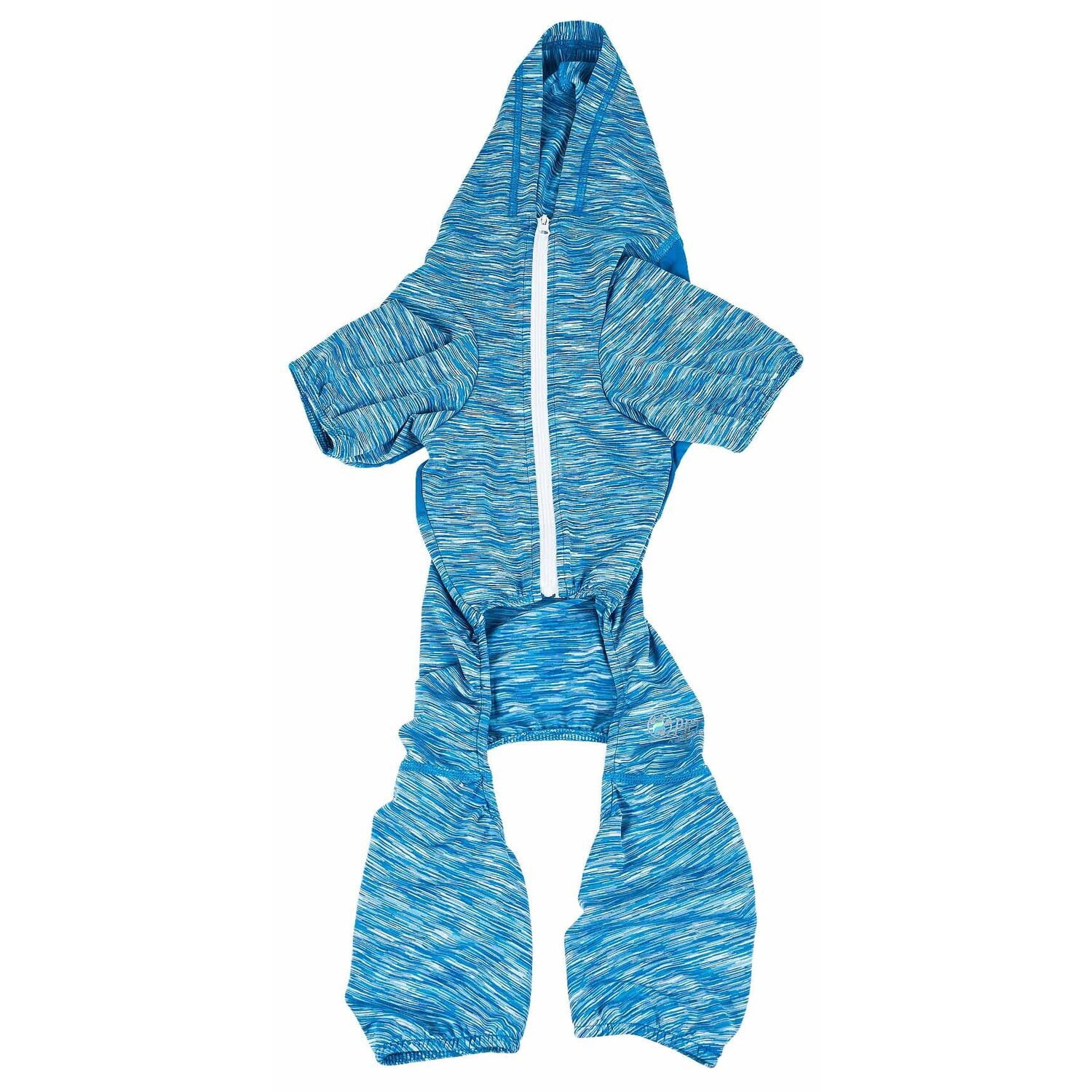 Pet Life ® Active 'Downward Dog' Heathered Performance 4-Way Stretch Two-Toned Full Body Warm Up Hoodie