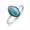 Blue-Turquoise, variant on Womens Dainty Bezel Oval Cabochon Pink Rhodochrosite Thin Band Sterling Silver