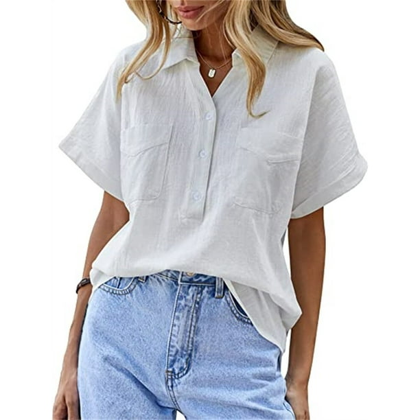 Ropa de moda para mujer, ropa de calle informal elegante, cómoda, camisas de lino de algodón para mujer, camisetas Vintage, Tops y2k