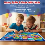 USA Map Puzzle for Kids Ages 4-8 - 103 Piece United States Geography Jigsaw Puzzles - 18x24 Large Floor Puzzle with State Shaped Pieces - Educational Learning Toy Gift for 4 5 6 Year Old