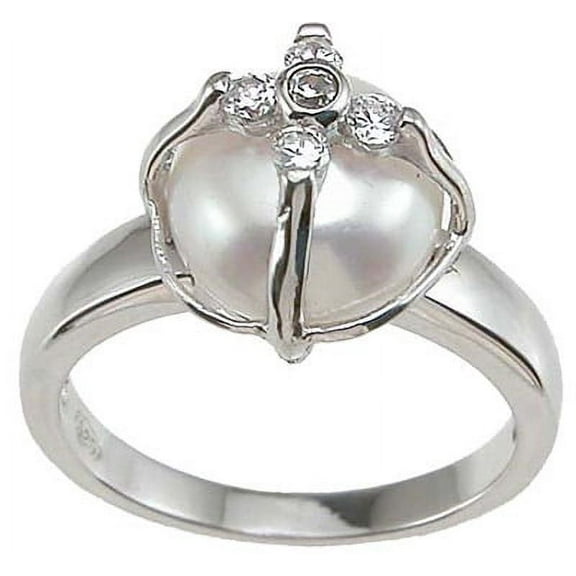 Simulated Pearl Silver Rings for Women Make Great Gifts for Girlfriend