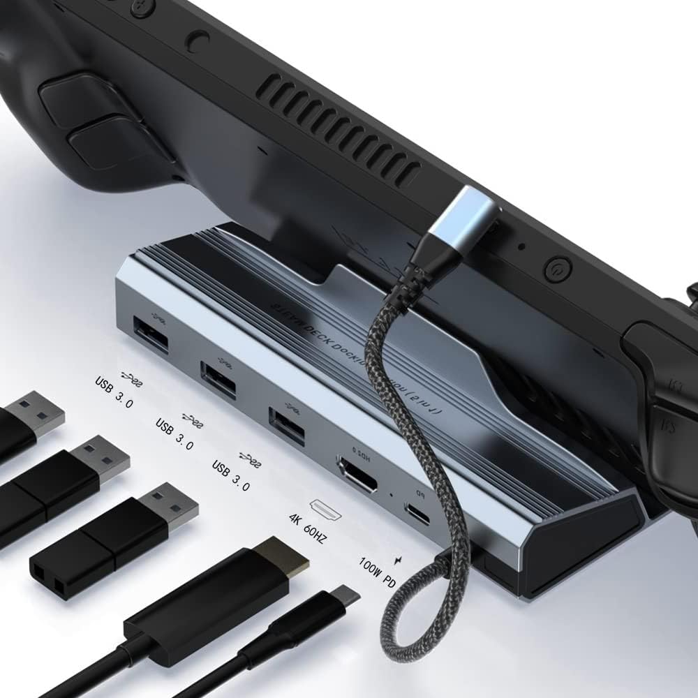 GAEKOL Steam Deck USB C Dual Monitor Laptop Docking Station with Dual Cooling Fans