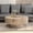 Wood, variant on 31" Round Coffee Table with Handcrafted Relief, Sturdy Pedestal Wooden Tea Table, Circle Fluted Drum Center Table for Living Room, Black