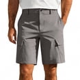 thumbnail image 3 of VBTAPA Men's Golf Shorts Stretch Elastic Waist Casual Work Dress Shorts Flat Front Summer Shorts with Pockets Gray M, 3 of 8