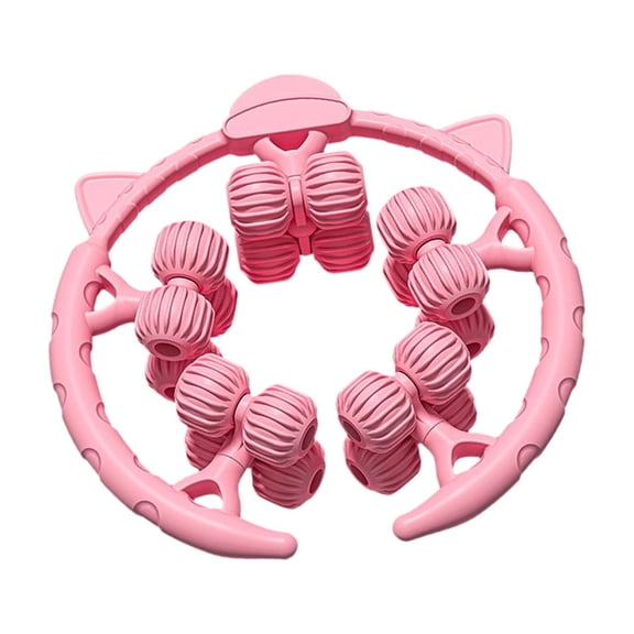 Bothyi 20 Wheel Muscle Massage Roller Portable 360 Degree Manual Circular Leg Gripper Pink