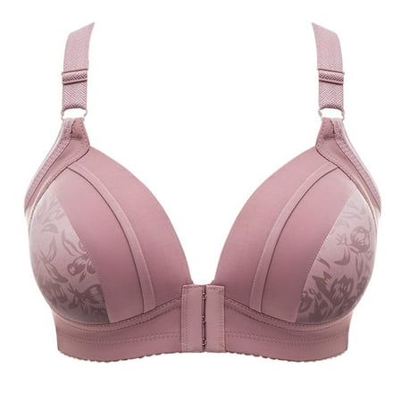 Yyeselk Push Up Bras for Women Front Closure Wirefree Anti Sagging Bra Comfort No Underwire Seamless Everyday Breathable Bra Multicolor XL