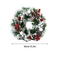 thumbnail image 3 of Blue Christmas Wreath for Front Door 11.8 Inch, Artificial Xmas Wreath with Bow, Pinecones and Berry Ornaments, Merry Christmas Garland for Holiday Party Indoor Outdoor Decor, 3 of 6